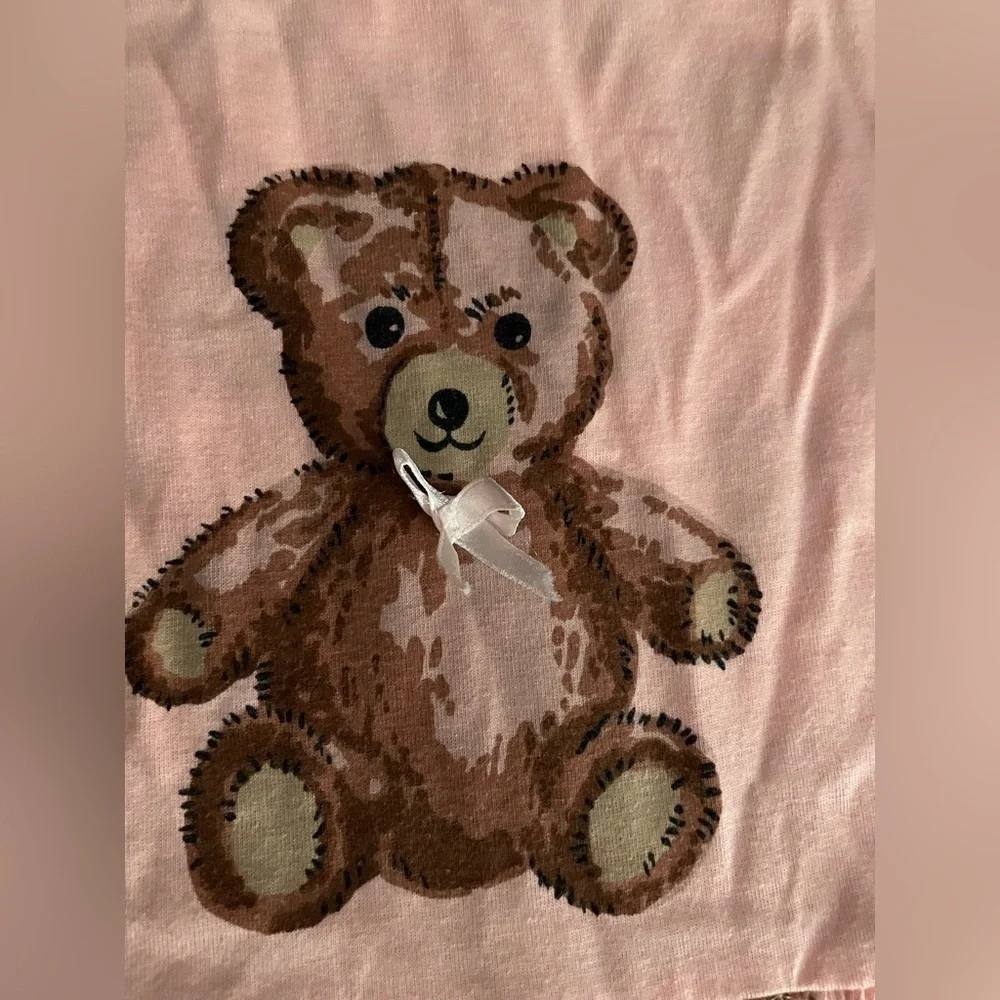 Charming Pink Teddy Bear Kids Dress Vintage Girls size 8